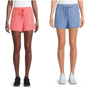 2 pair Athletic Works Women’s Heathered Knit Gym Shorts with Pockets (Size L)
